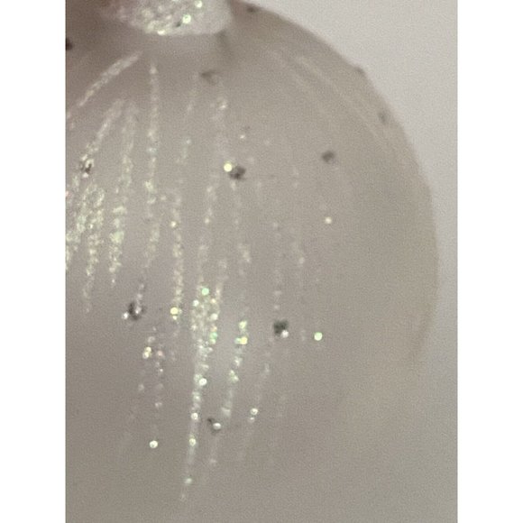 Vintage Blown Frosted Glass Christmas Tree Ball Ornament Marked Columbia on Top - Picture 2 of 16